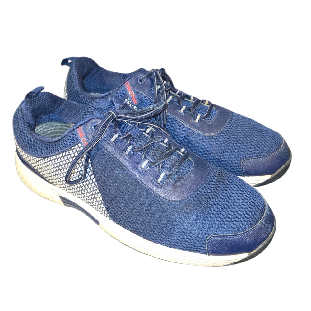 OrthoFeet Edgewater 616 Sneakers Men 14 2E WIDE Blue Mesh Orthopedic Orthotic